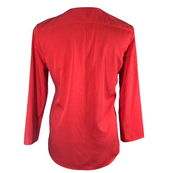 Banana Republic Factory Women's Zip Up Coral 3/4 sleeve blouse top SIZE Small - Picture 3 of 6